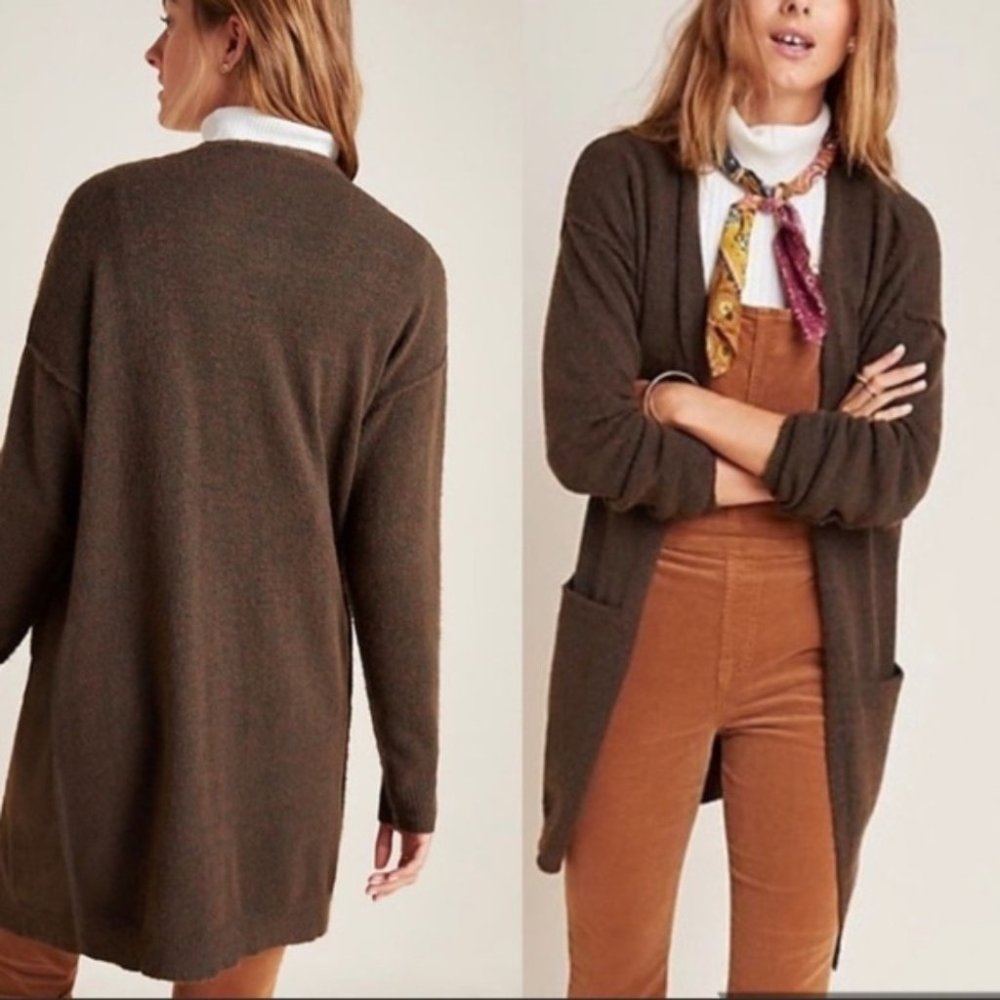 Anthropologie Green Cardigan Sweater